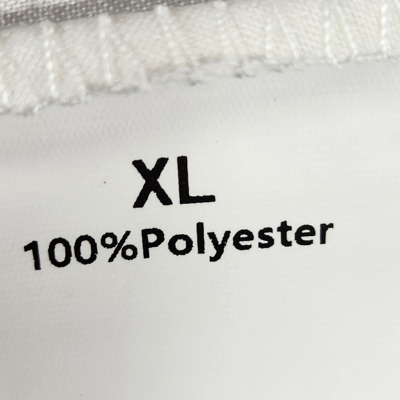 Designer White w/Multi Floral Short Tie Cuff Sleeves V Neck Top Size XLarge - Picture 7 of 8